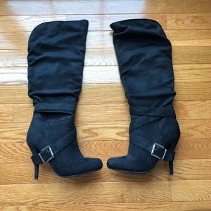 Shoe Dazzle Christina Black Heeled Boots